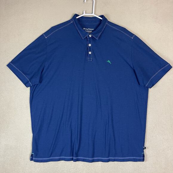 Tommy Bahama Izlandzone Polo Shirt Mens 3XL Blue Short Sleeve Stretch Breathable - Picture 1 of 9